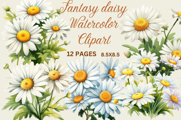 Download Fantasy Daisy Watercolor Clipart - Daisy watercolor Collection