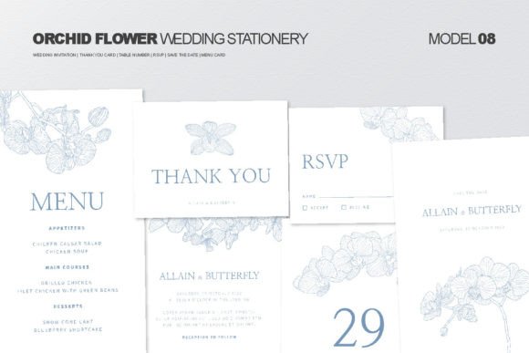 Download Wedding Stationery with Orchid Flower - Wedding stationery Collection
