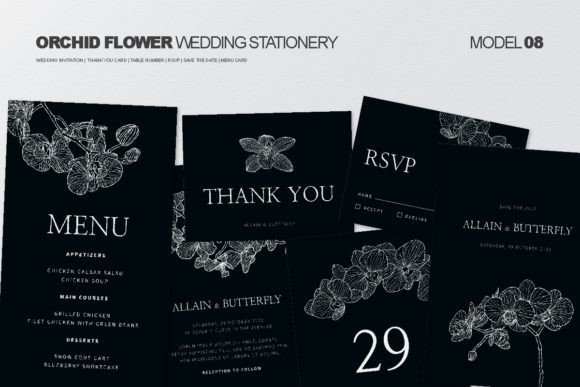 Download Wedding Stationery with Orchid Flower - Wedding stationery Collection