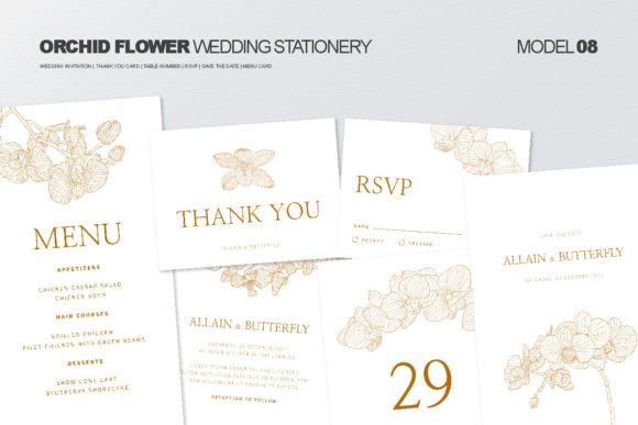 Download Wedding Stationery with Orchid Flower - Wedding stationery Collection