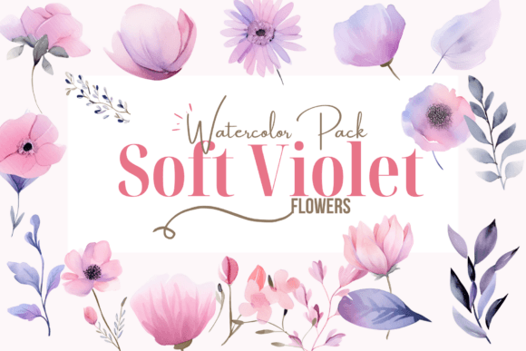 Download Violet Flowers Watercolor Clipart - Violet Collection