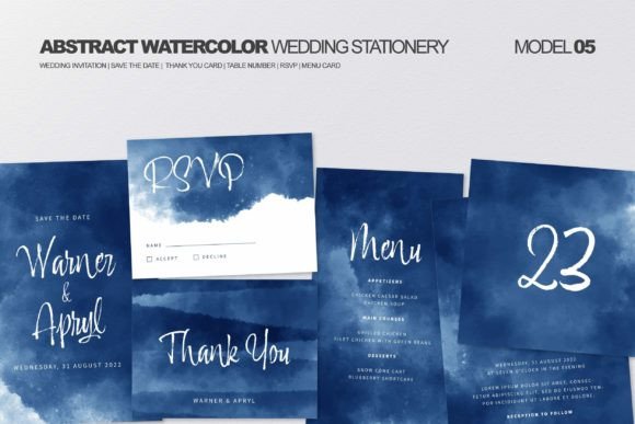 Download Abstract Watercolor Wedding Stationery - Wedding stationery Collection