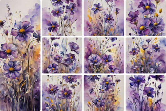Download Violet Flowers, Watercolor - Violet Collection