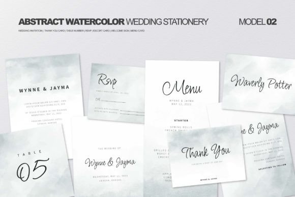 Download Abstract Watercolor Wedding Stationery - Wedding stationery Collection