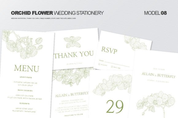 Download Wedding Stationery with Orchid Flower - Wedding stationery Collection