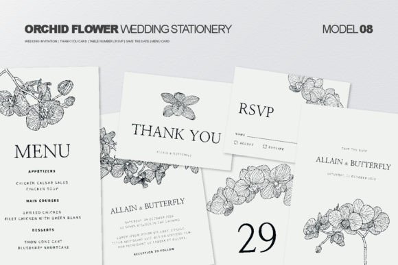 Download Wedding Stationery with Orchid Flower - Wedding stationery Collection