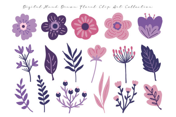 Download Pink and Violet Flowers Digital Clip Art - Violet Collection