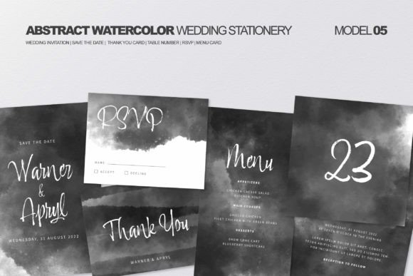 Download Abstract Watercolor Wedding Stationery - Wedding stationery Collection