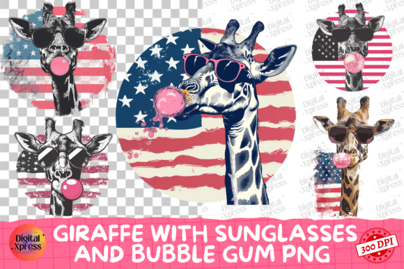 Download Giraffe with Sunglasses and Bubble Gum - Premium Resources