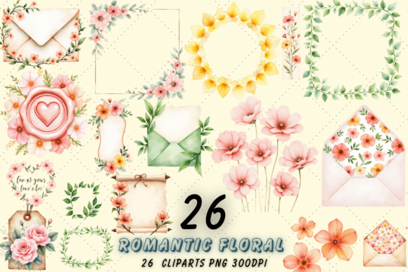 Download Romantic Floral Stationery Clipart PNG - Floral stationery clipart Collection