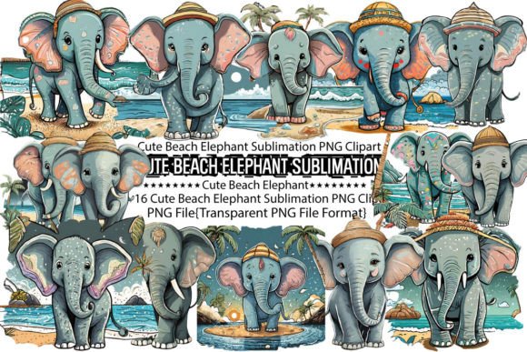 Download Cute Beach Elephant Sublimation Bundle - Premium Resources